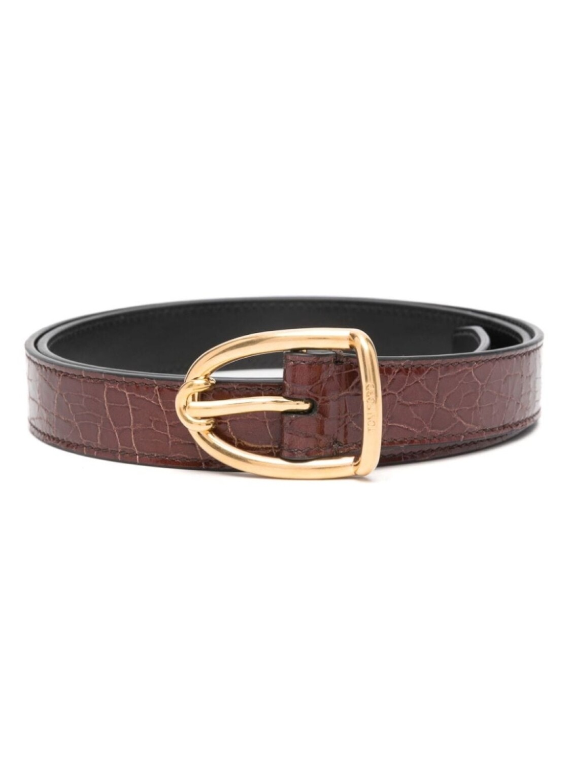 

TOM FORD crocodile-effect leather belt, коричневый