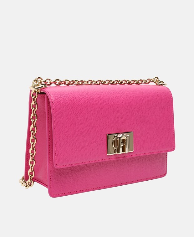 

Кожаная сумка через плечо Furla, розовый