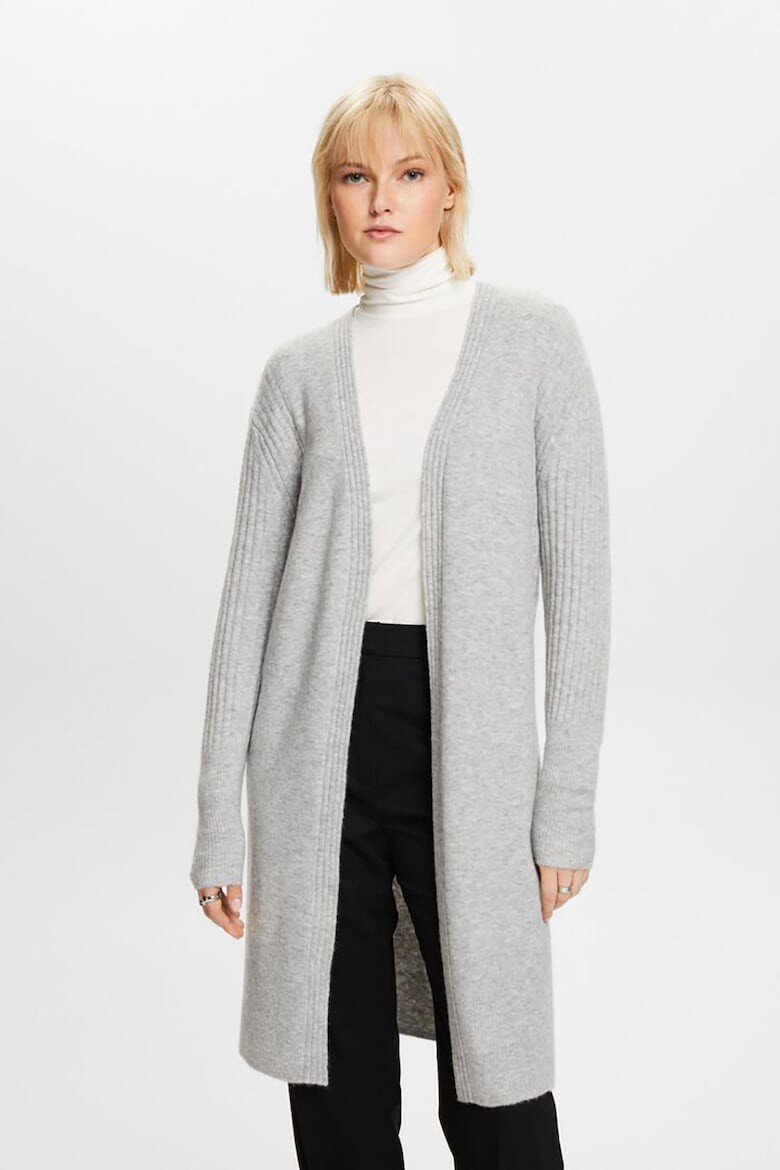 

Длинный кардиган без застежки Esprit, серый