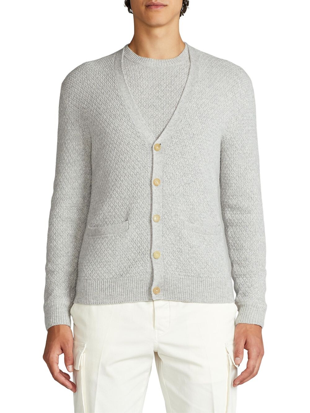 

Фактурный кашемировый кардиган Ralph Lauren Purple Label, серый