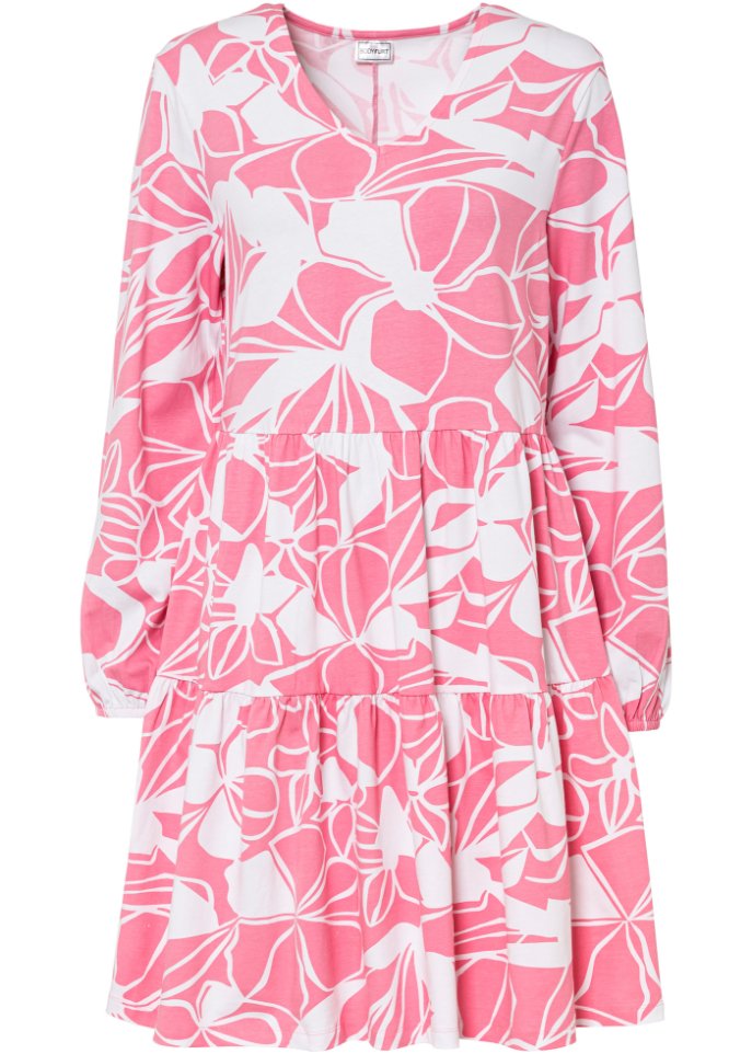 Платье из джерси с цветочным принтом Bodyflirt, розовый