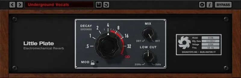 

Плагин электромеханической реверберации Soundtoys Little Plate