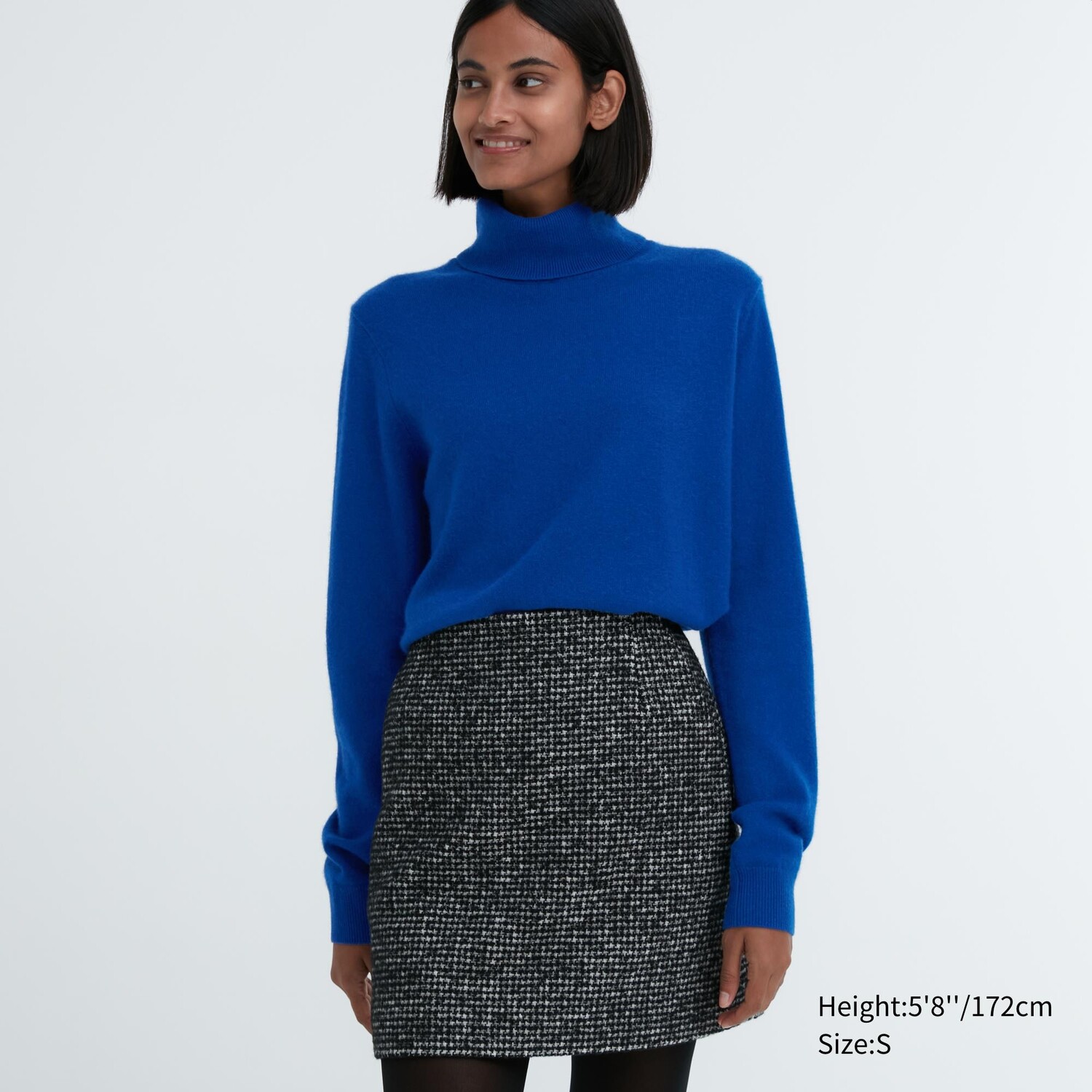 

Свитер Uniqlo женский из кашемира с высоким воротом, синий