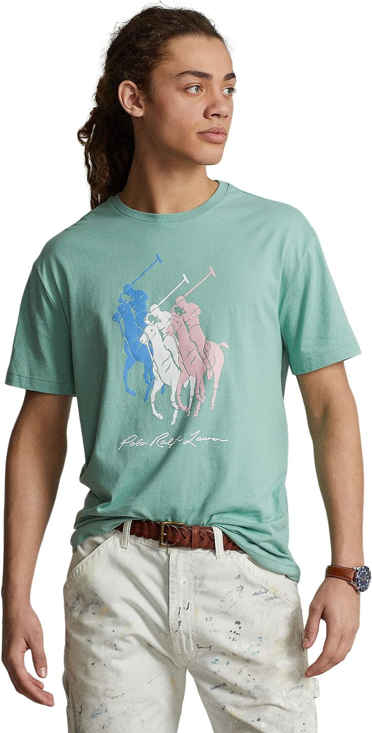 

Классическая футболка из джерси Big Pony Polo Ralph Lauren, цвет Essex Green