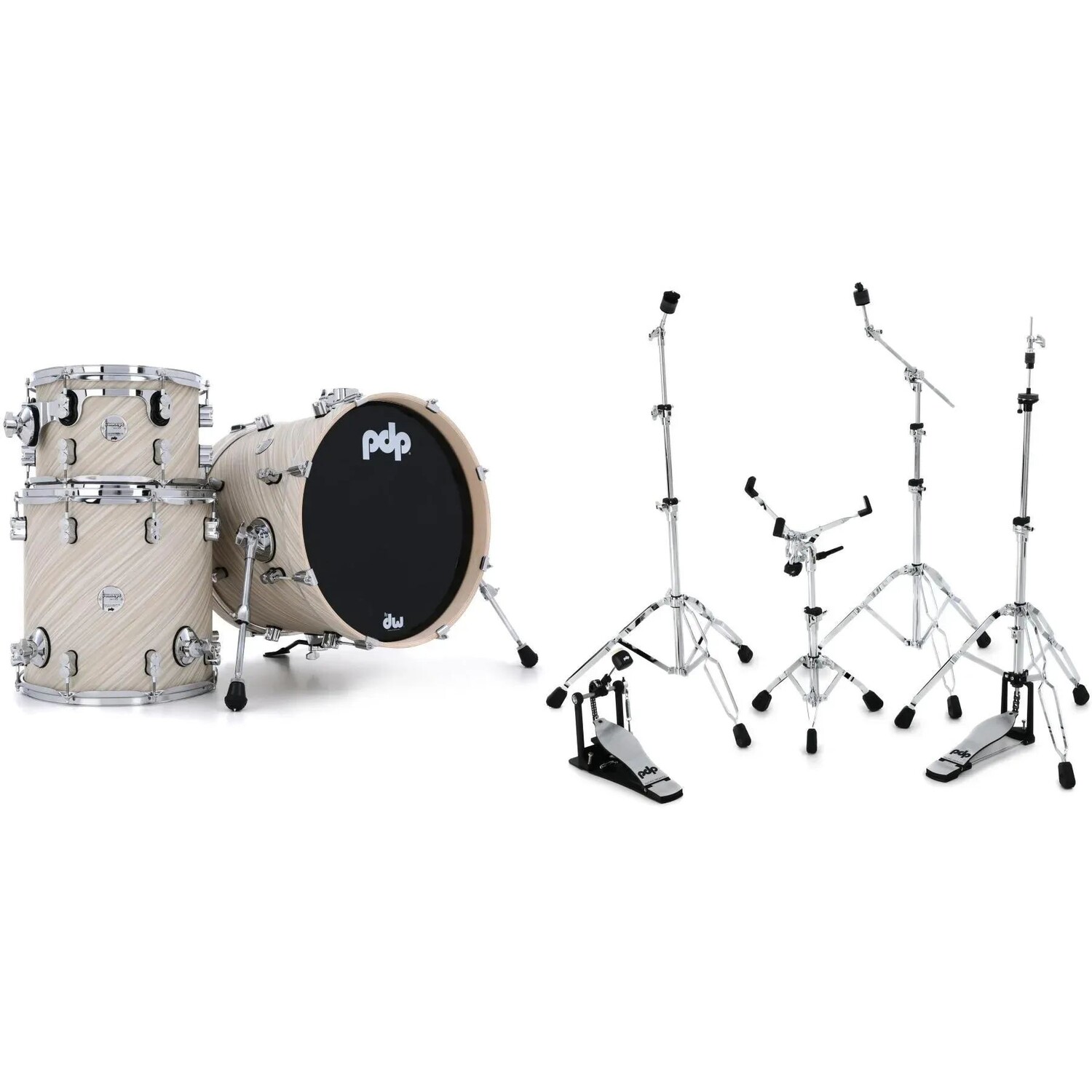 

PDP Concept Maple Bop, комплект из трех частей и комплект оборудования — Twisted Ivory