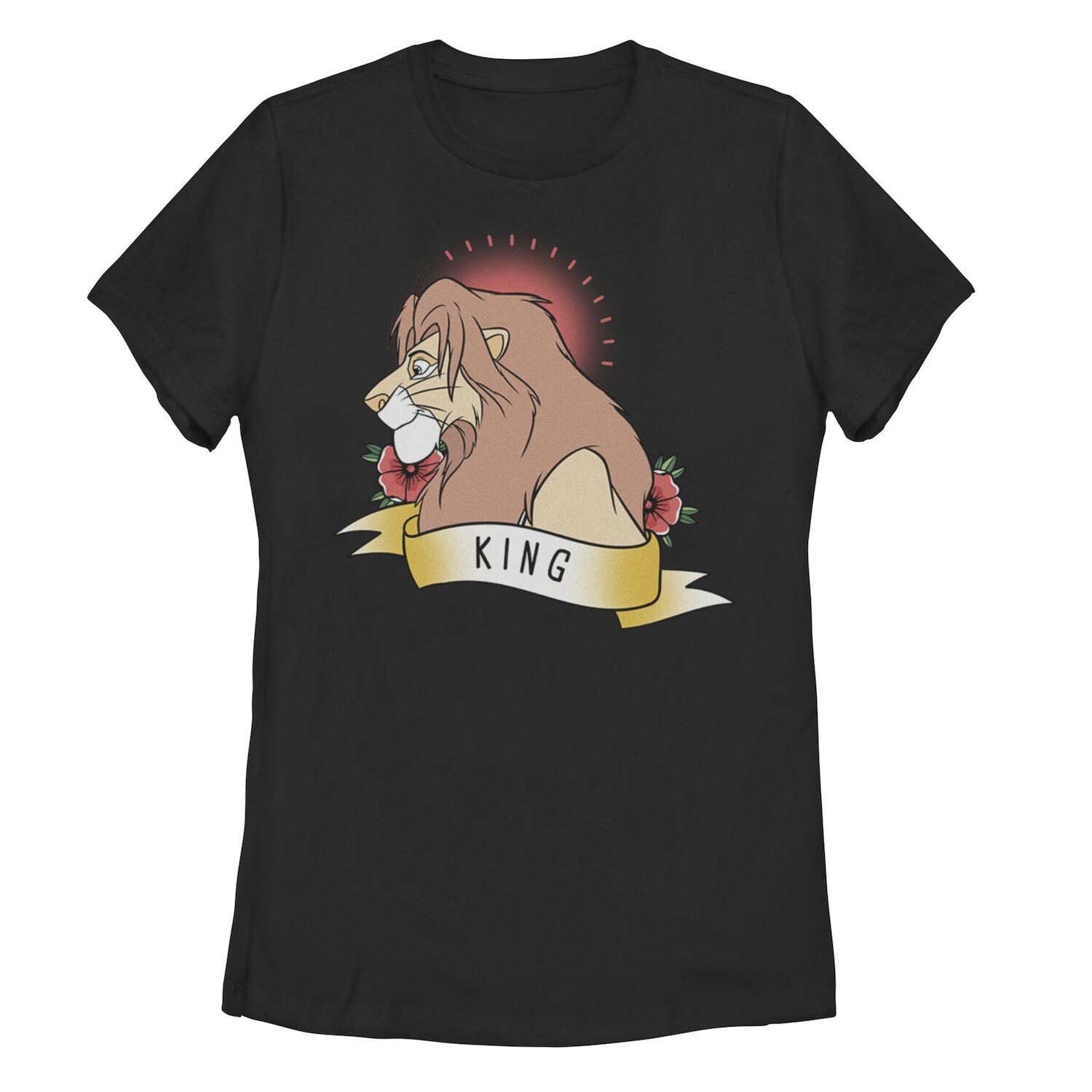 

Желтая футболка Disney King Lion King Simba King для юниоров с татуировкой Licensed Character, черный