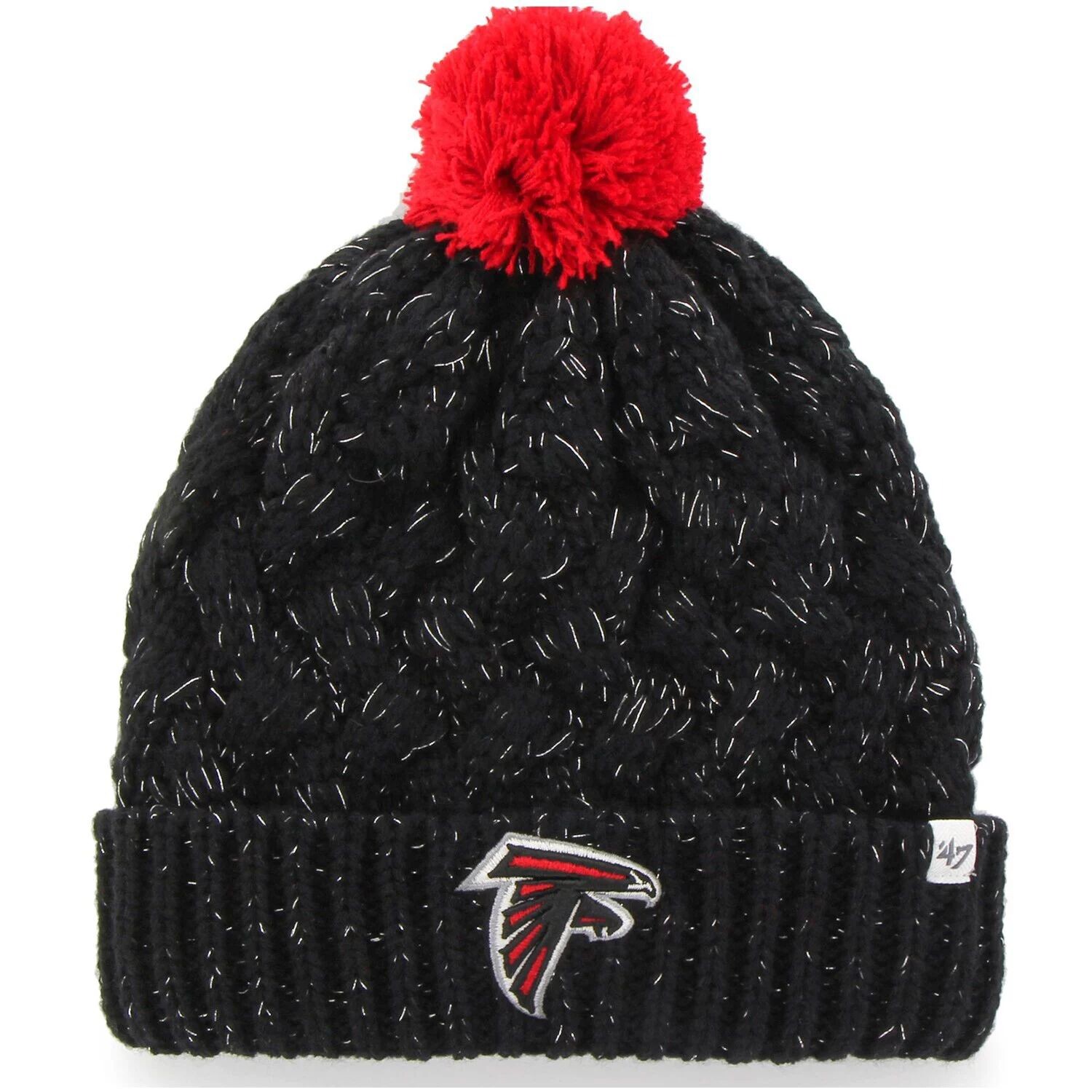 

Женская вязаная шапка с манжетами и помпоном с логотипом Atlanta Falcons '47 Atlanta Falcons Fiona