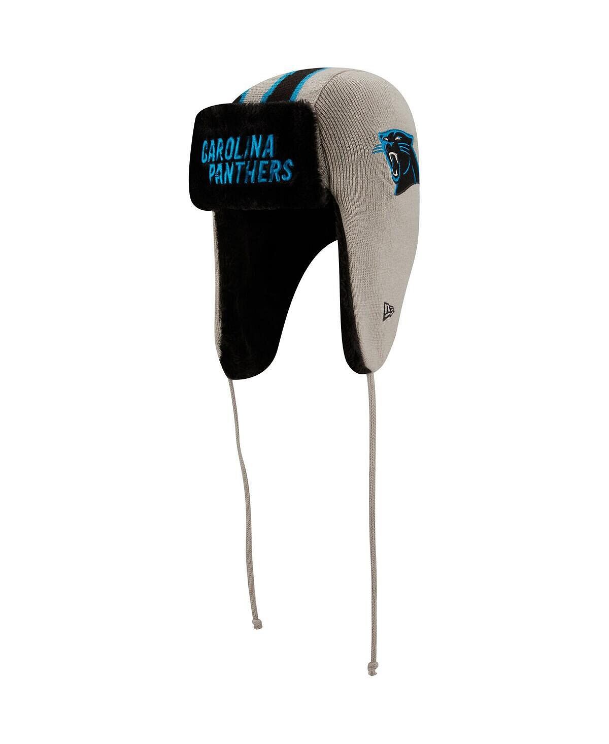 

Мужская серебряная вязаная шапка Carolina Panthers Head Trapper New Era
