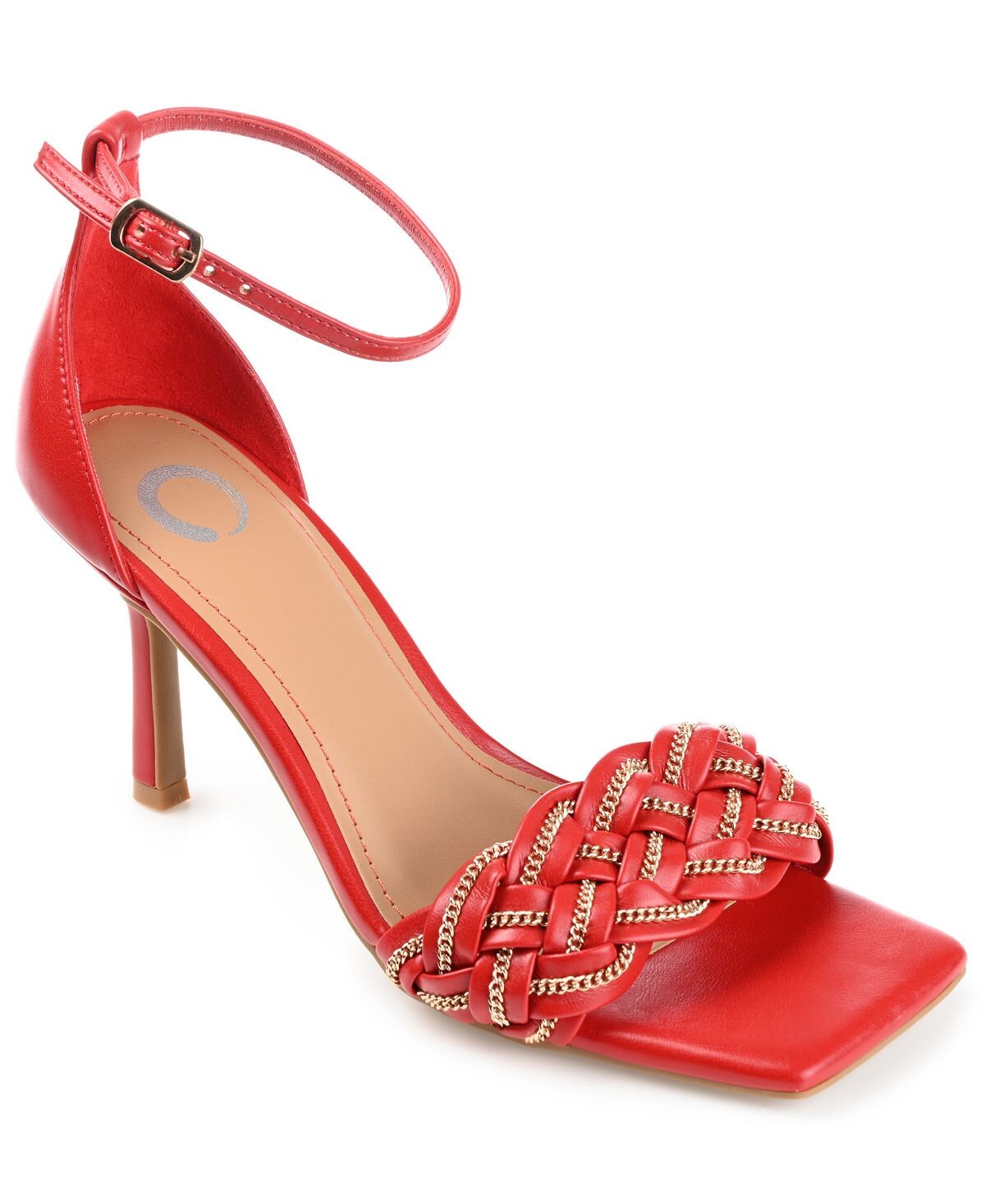 

Женские сандалии Mabella с плетеной цепочкой Journee Collection, красный