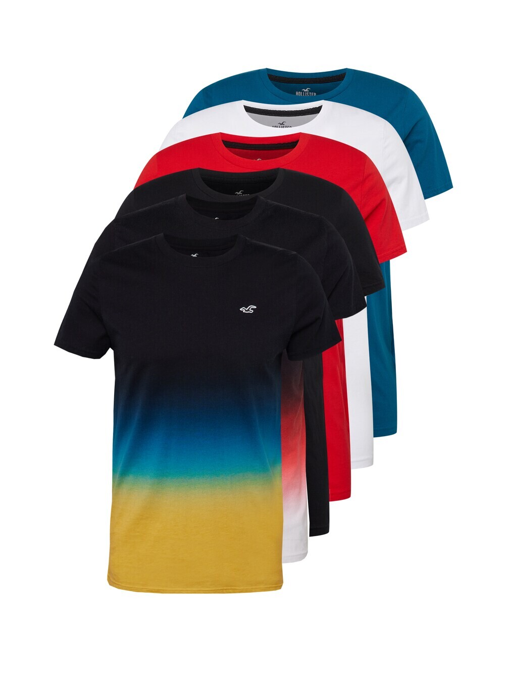 

Футболка Hollister, синий/красный/черный/белый