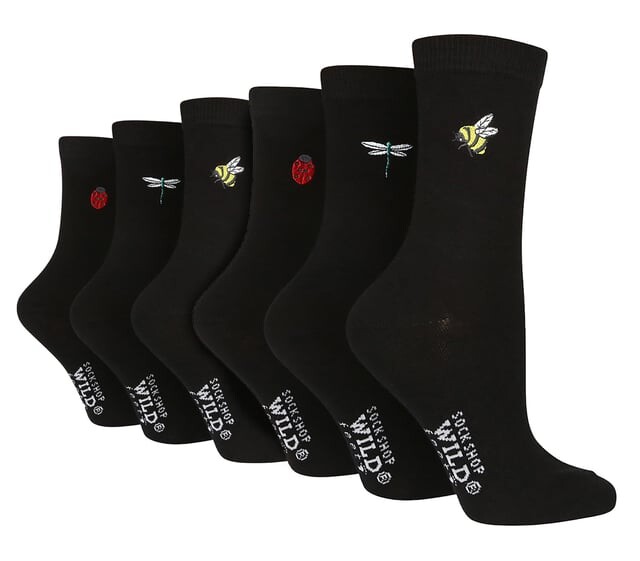 

Милые носки из хлопка с вышивкой Wildfeet, черный