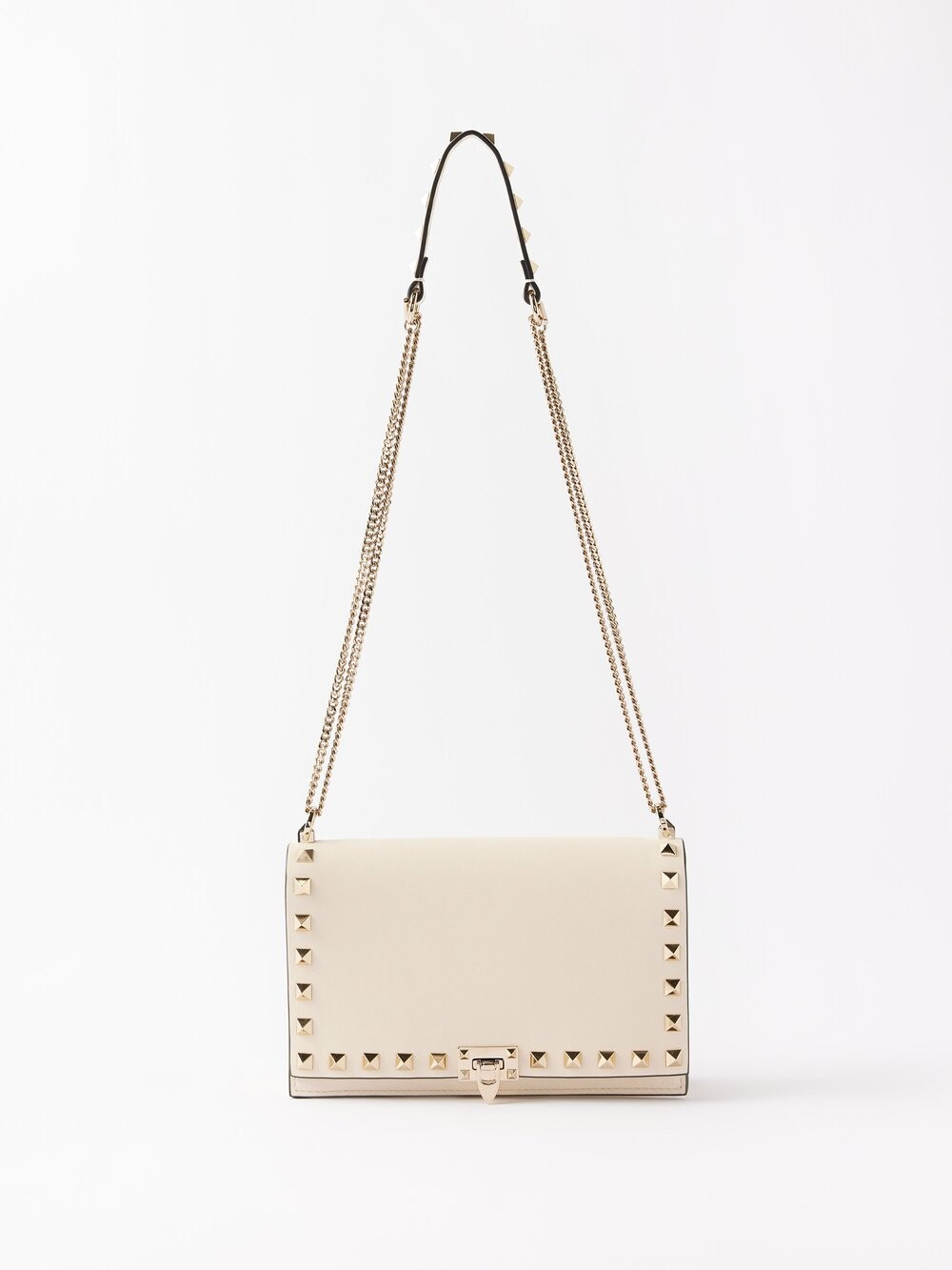 

Кожаная сумка через плечо rockstud Valentino Garavani, белый