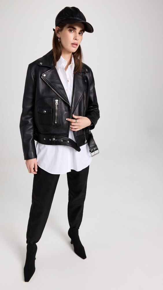 

Куртка Acne Studios Leather Biker, черный