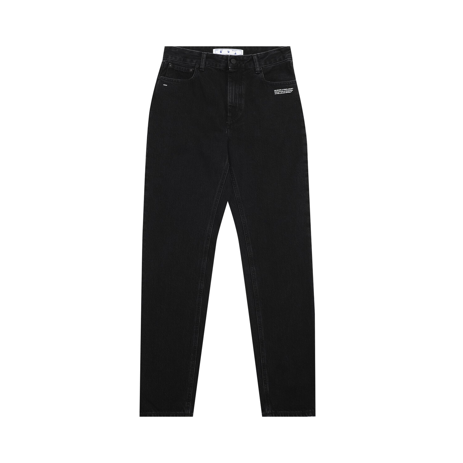 

Off-White Прямые джинсы с логотипом, цвет Черный