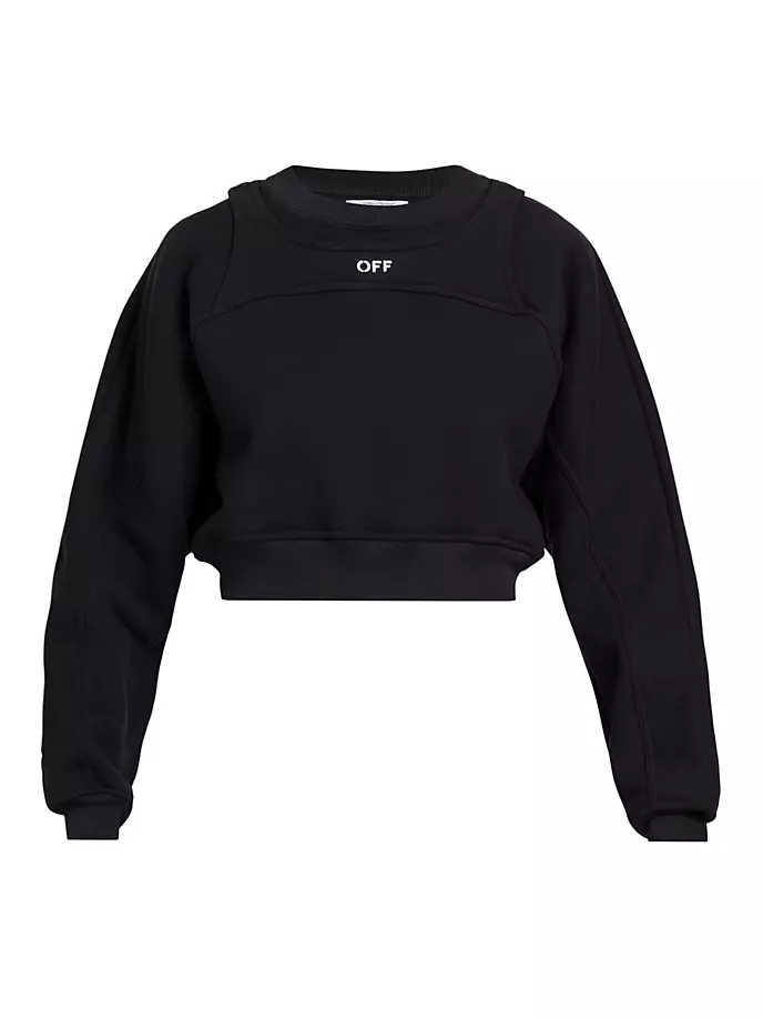 

Укороченный многослойный свитшот с логотипом Off-White, белый