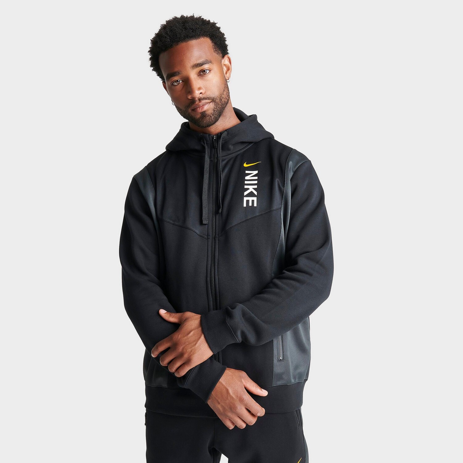 

Мужская гибридная флисовая худи с молнией во всю длину Nike Sportswear, черный