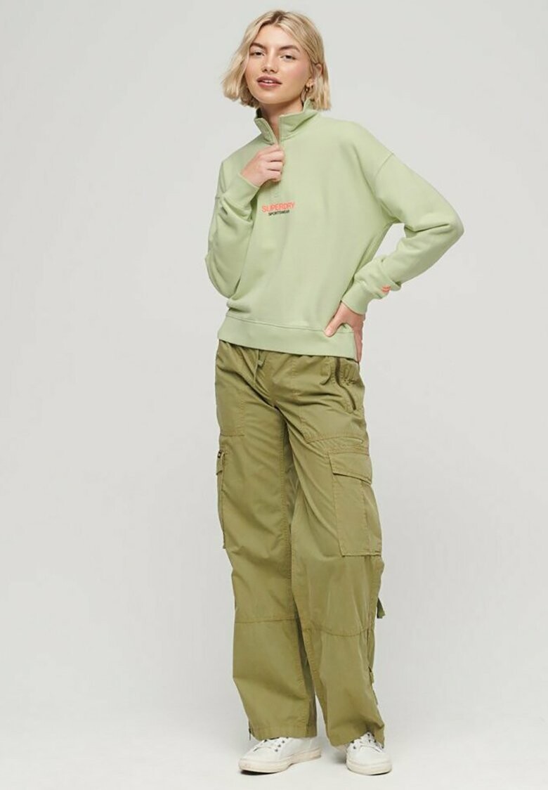 

Толстовка LOGO BOXY HALF ZIP Superdry, цвет tender greens