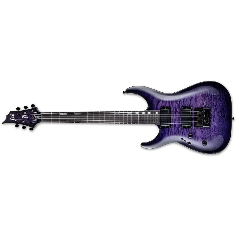 

Электрогитара ESP LTD H-1000 EverTune LH Left-Handed Electric Guitar See Thru Purple Sunburst QM Quilted Maple BRAND NEW H1000