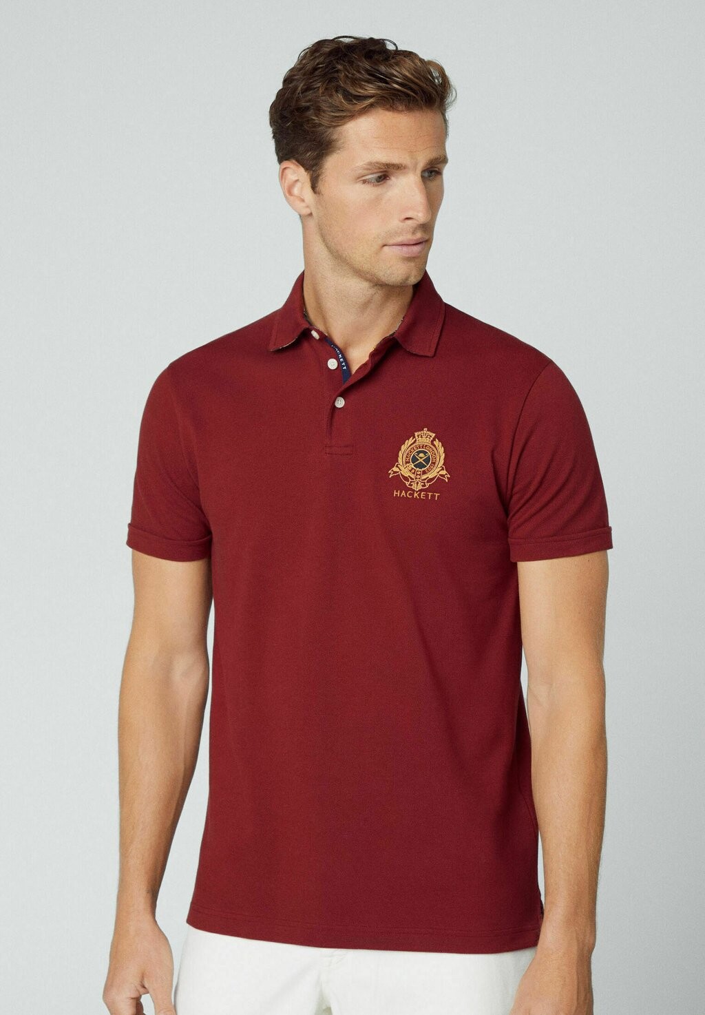 

Рубашка-поло Heritage Logo Hackett London, цвет wine purple