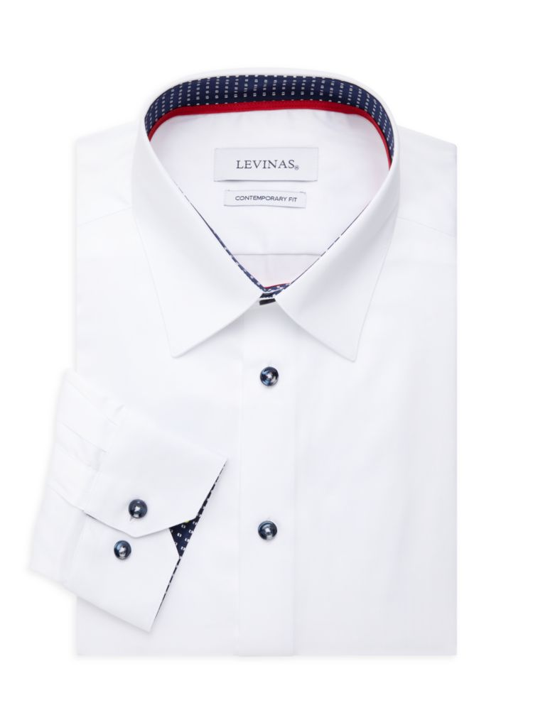 Классическая рубашка современного кроя Levinas, белый