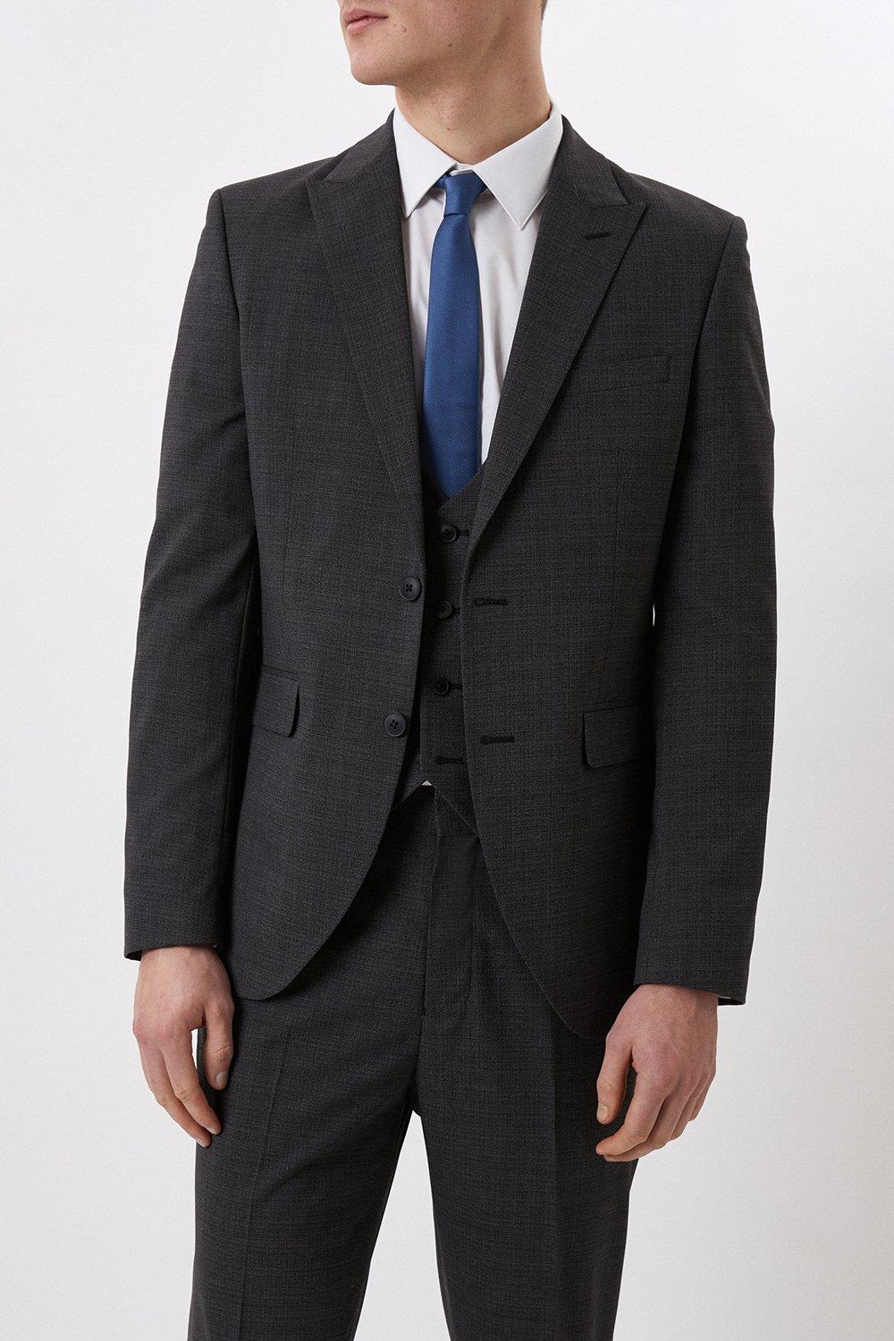 цена Темно-серый полупростой пиджак приталенного кроя Burton, серый