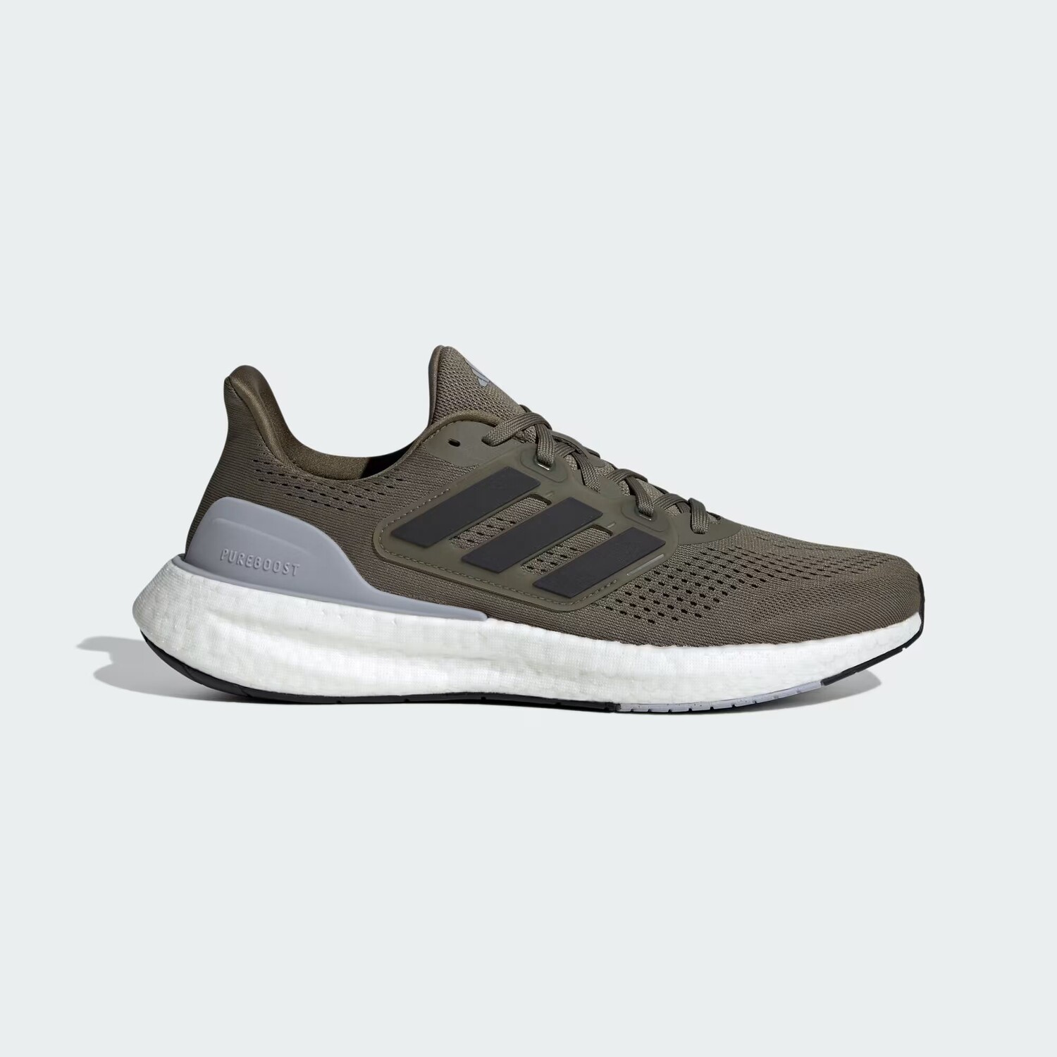 

Кроссовки Pureboost 23 Adidas, цвет Olive Strata/Core Black/Halo Silver