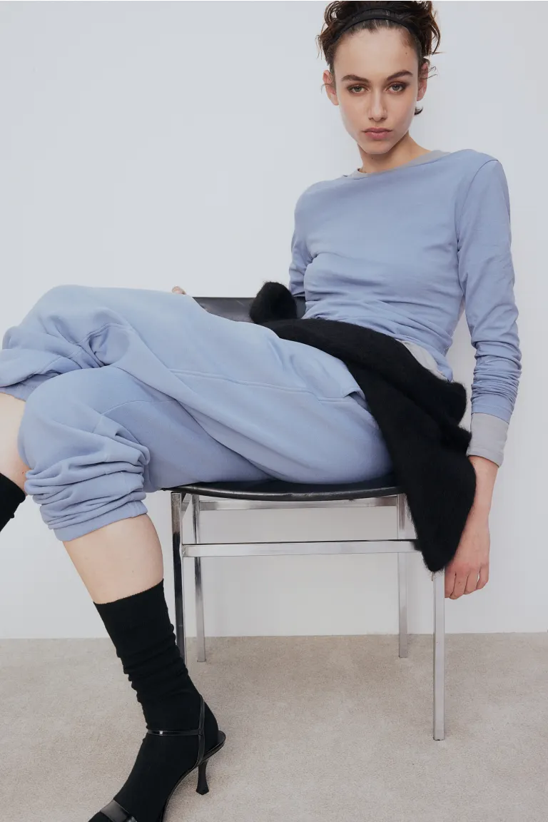

Облегающая блузка из джерси H&M, синий
