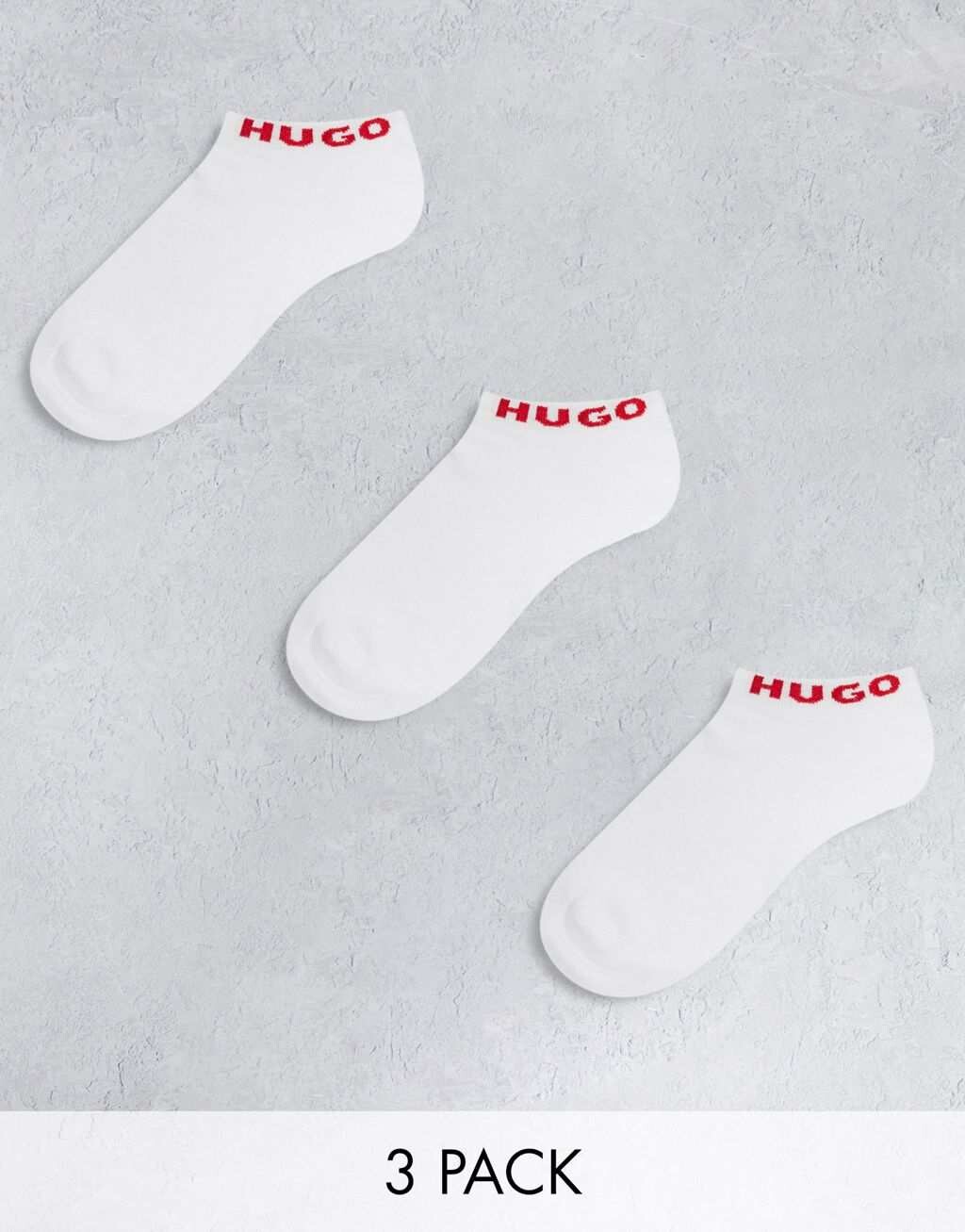 

Комплект из трех белых низких носков с логотипом HUGO Bodywear