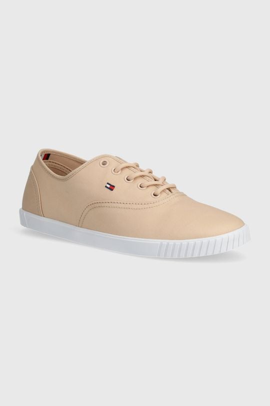 Кроссовки CANVAS LACE UP SNEAKER Tommy Hilfiger, бежевый кроссовки essential lace up warmbootie tommy hilfiger бежевый