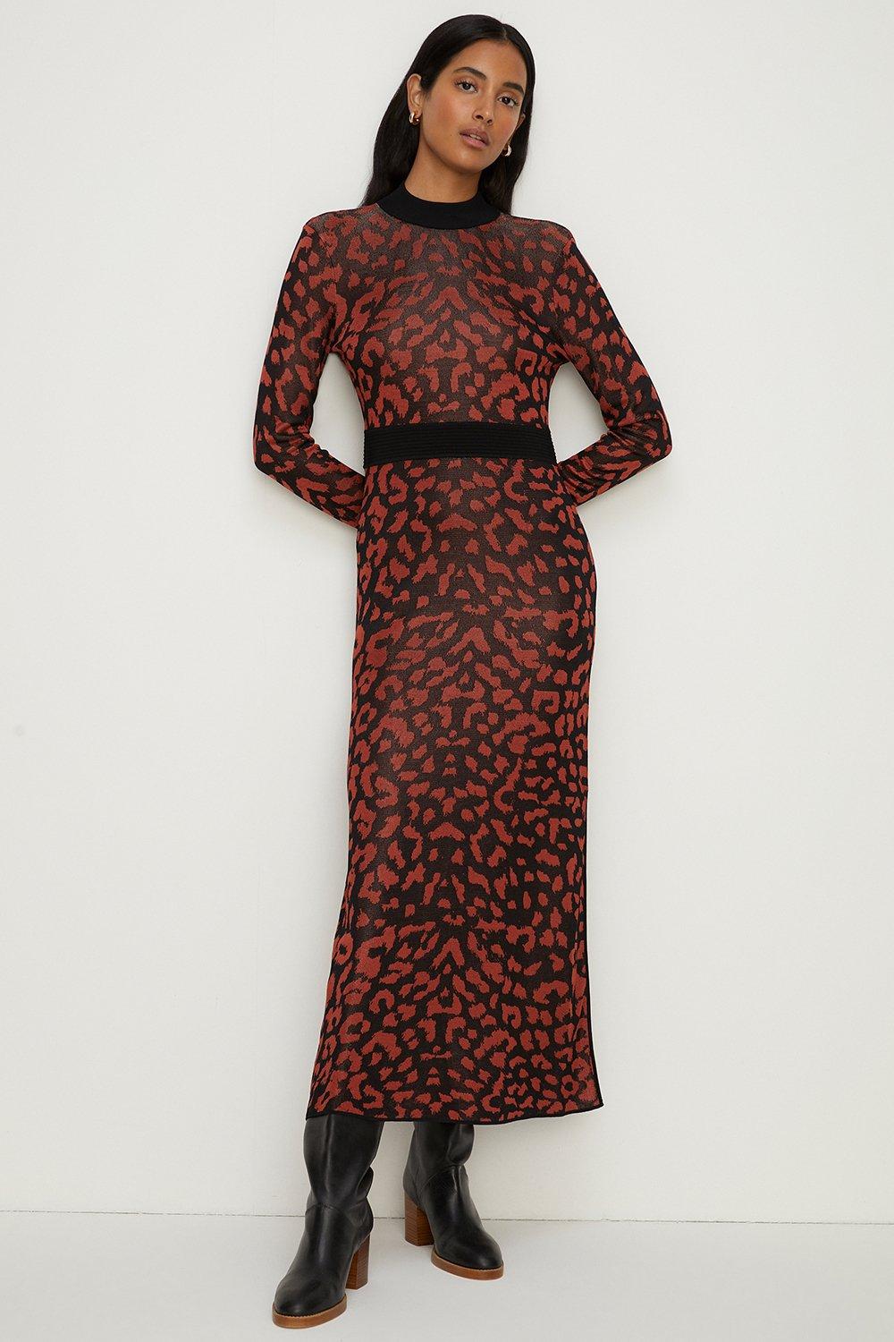 Жаккардовое платье мидакси с открытой спиной и животными Oasis, мультиколор
