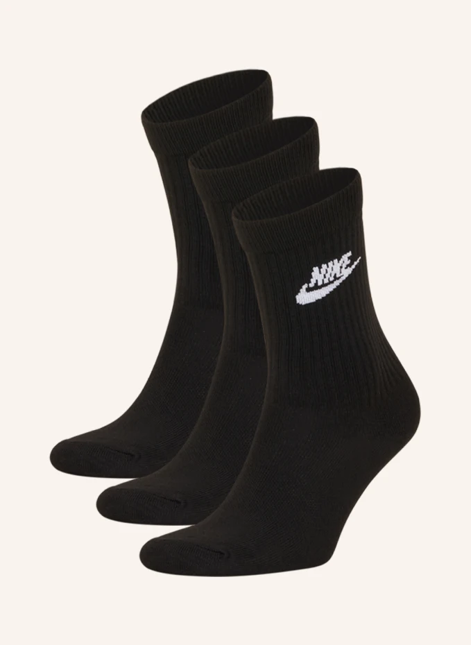 цена Комплект из 3 спортивных носков everyday essential crew Nike, черный