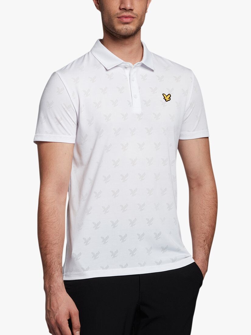 Жаккардовая рубашка-поло Lyle & Scott, белая