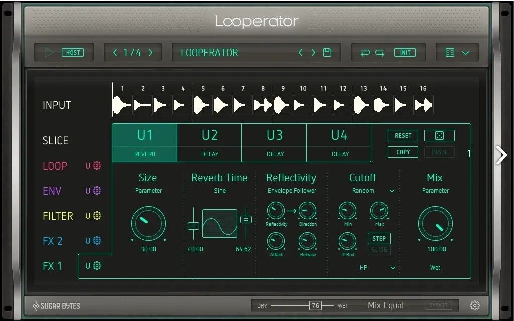 

Плагин Sugar Bytes Looperator для пошагового многоэффектного секвенирования