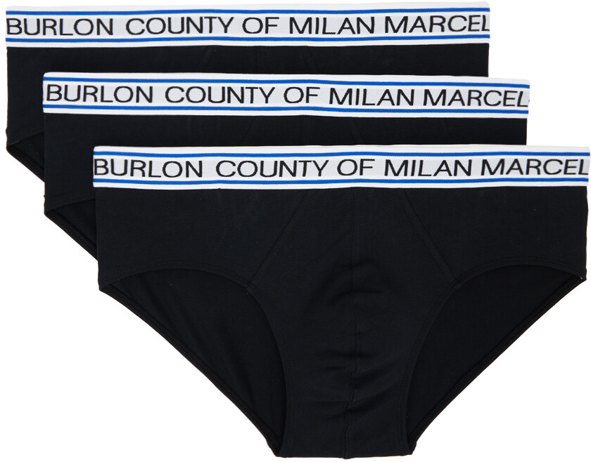 

Комплект из трех черных трусов Marcelo Burlon County of Milan