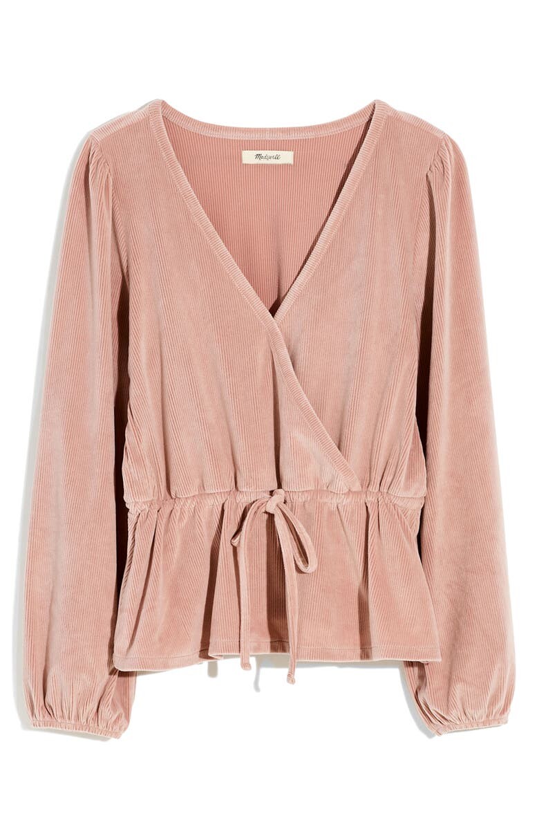

Вельветовый топ с запахом и завязками спереди MADEWELL