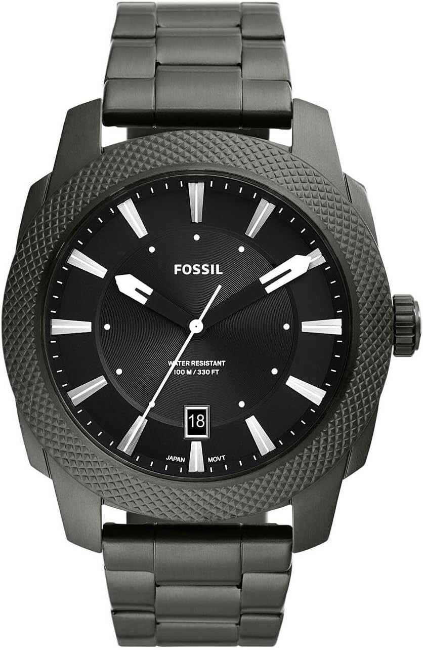 

Часы Machine Three-Hand Date Smoke Stainless Steel Watch - FS5970 Fossil, бронза