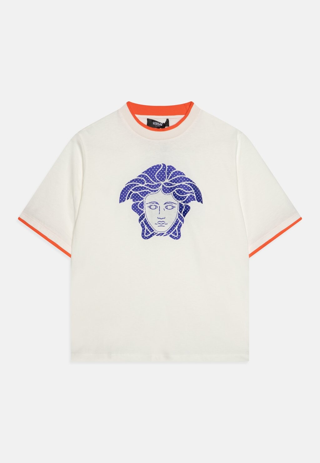 Футболка с принтом Net Degrade Print Unisex Versace, цвет bianco/bed time/arancio