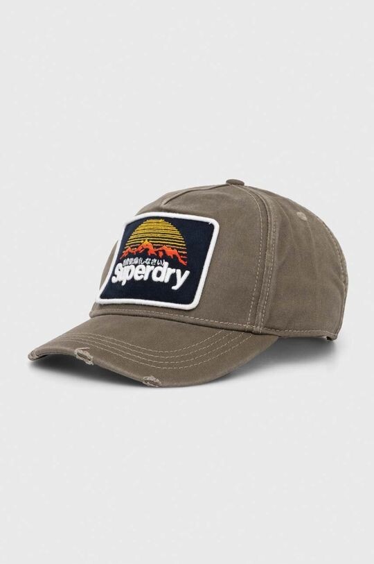 

Хлопковая бейсболка Superdry, зеленый