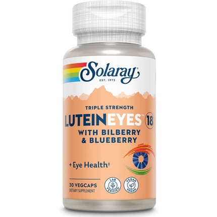Solaray Лютеин тройной силы для глаз, 18 мг, добавка для поддержки здоровья глаз и желтого пятна, 30 шт. solaray лютеин для глаз 6 мг 30 капсул