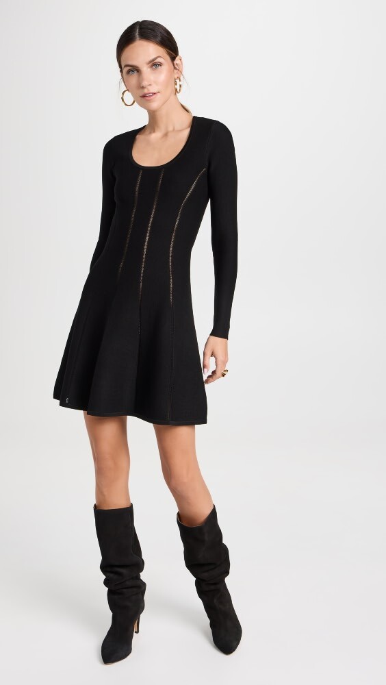 

Платье мини Zimmermann Knit Panelled, черный