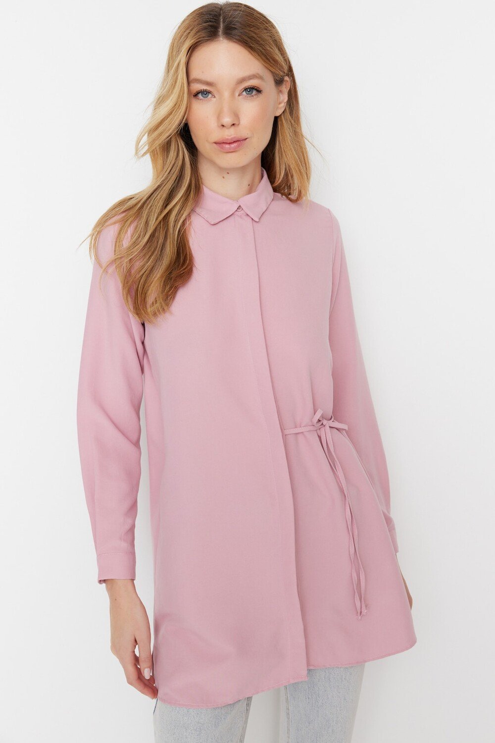 

Рубашка - Розовый - Свободный крой Trendyol Modest, розовый