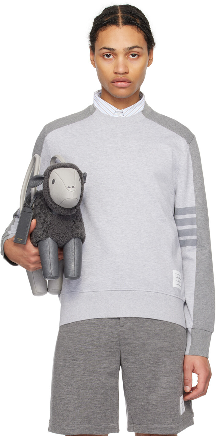 

Серый свитшот с 4 полосками Thom Browne, цвет Light grey