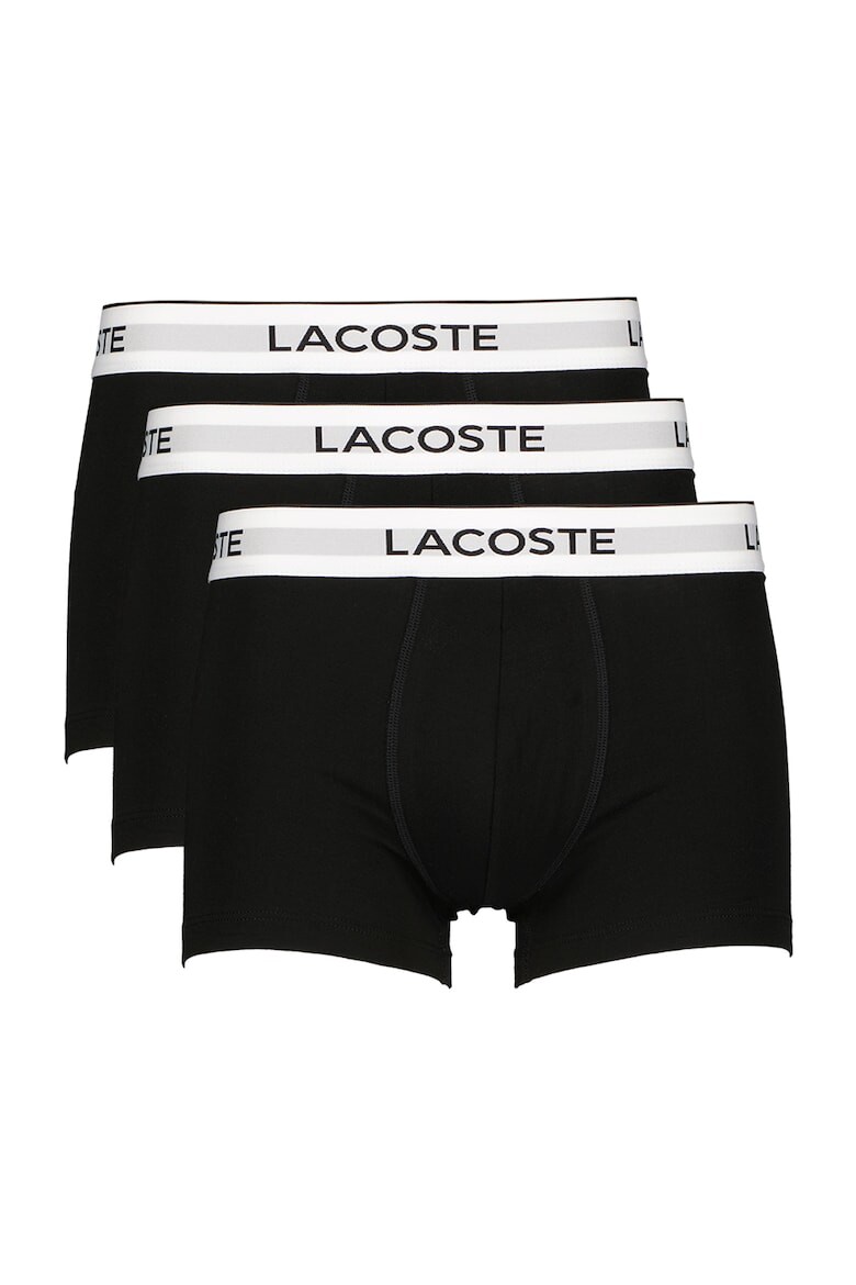 

Боксеры с логотипом на поясе - 3 пары Lacoste, черный