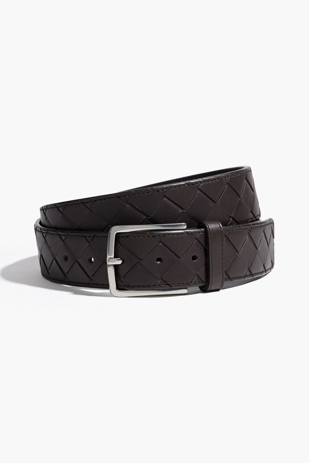 

Кожаный ремень Intrecciato BOTTEGA VENETA, коричневый