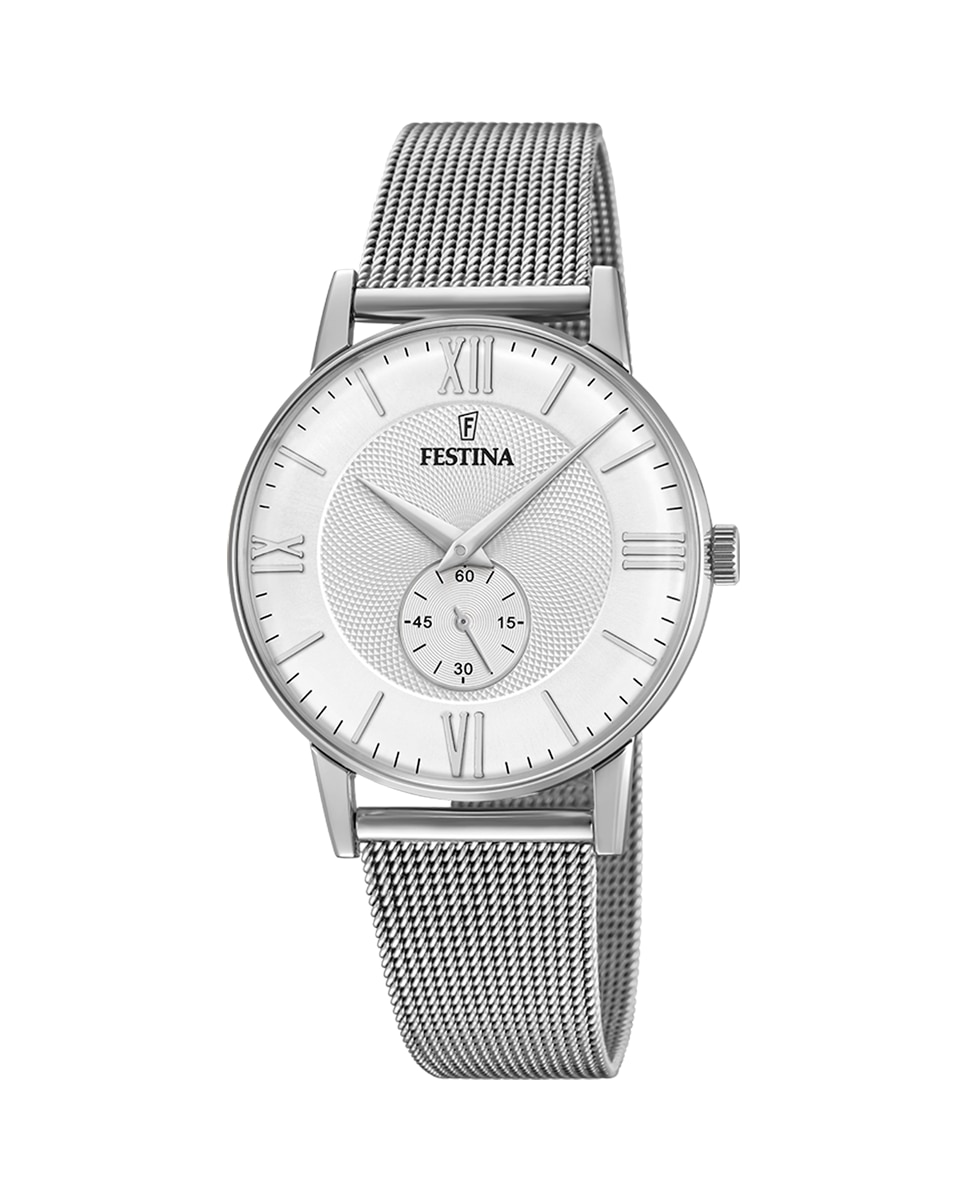 F20568/2 Мужские часы в стиле ретро со стальным и серебряным циферблатом Festina, серебро