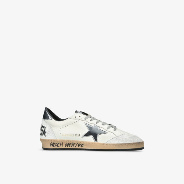 

Низкие кожаные кроссовки Ball Star Golden Goose, серебряный