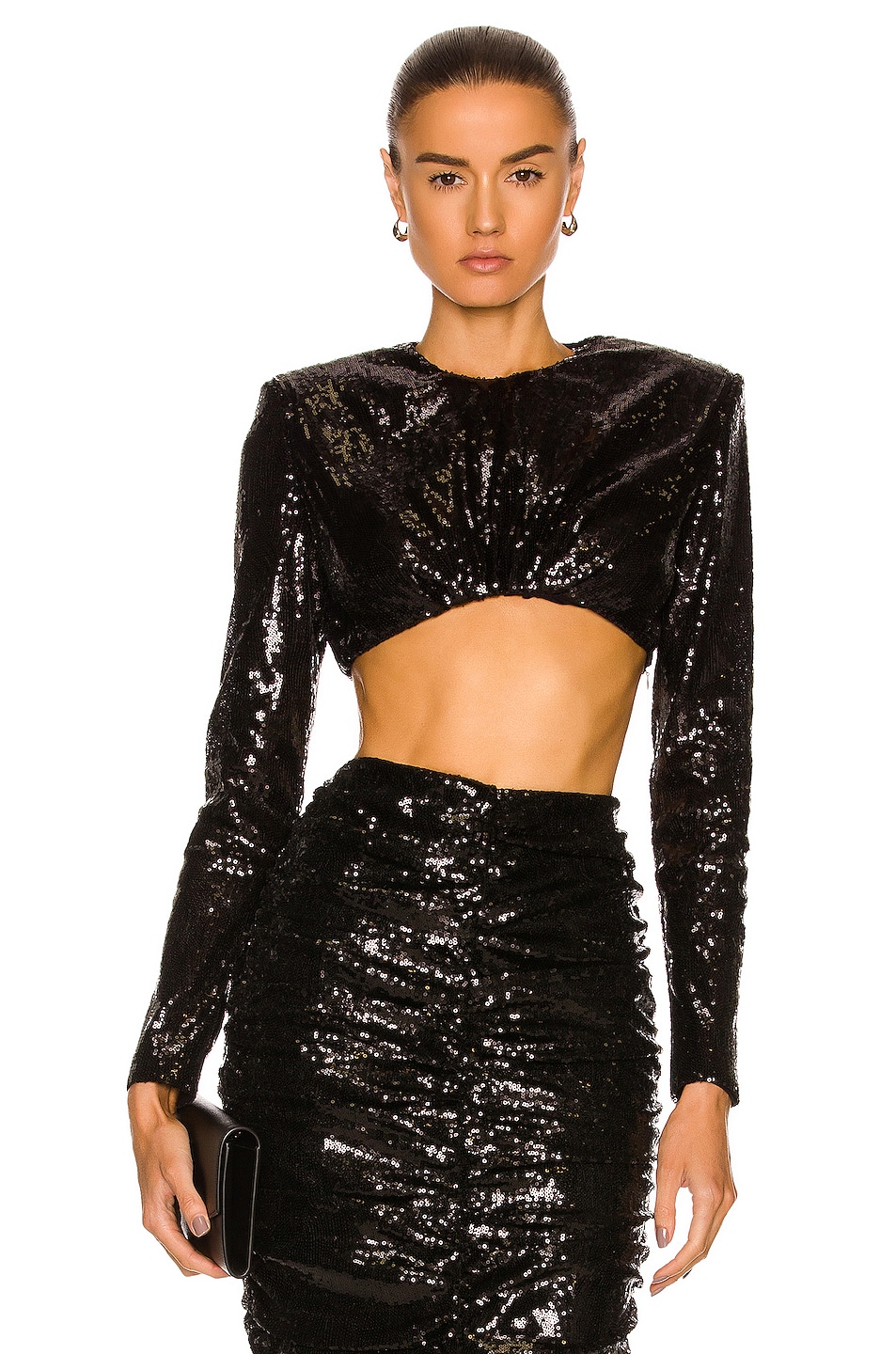 

Топ Daniele Carlotta Sequin Crop, черный