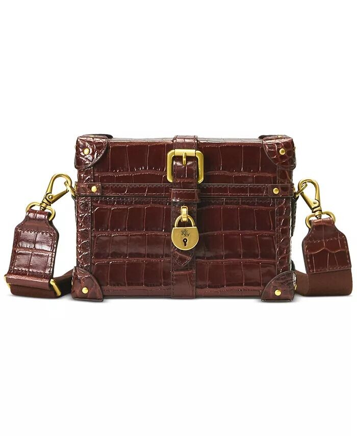 

Мини-кожаный чехол через плечо Tanner Trunk Lauren Ralph Lauren, коричневый