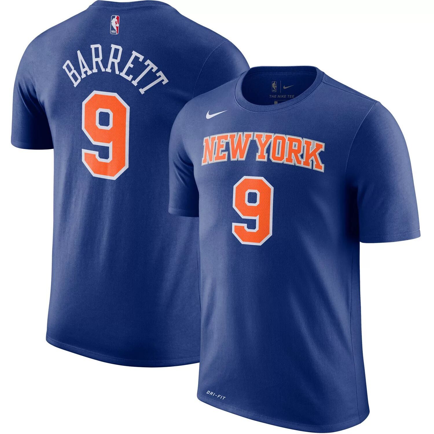 

Мужская футболка Nike RJ Barrett Royal New York Knicks 2019/2020 с именем и номером Performance