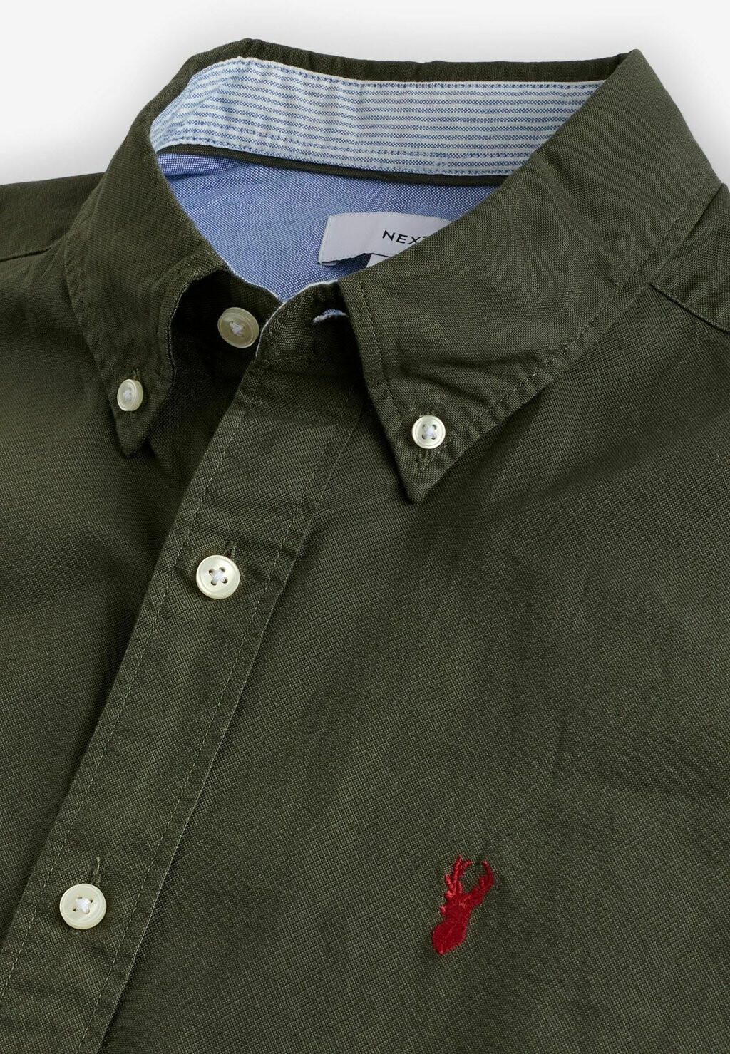 

Рубашка Short Sleeve Oxford Slim Fit. Next, зеленая